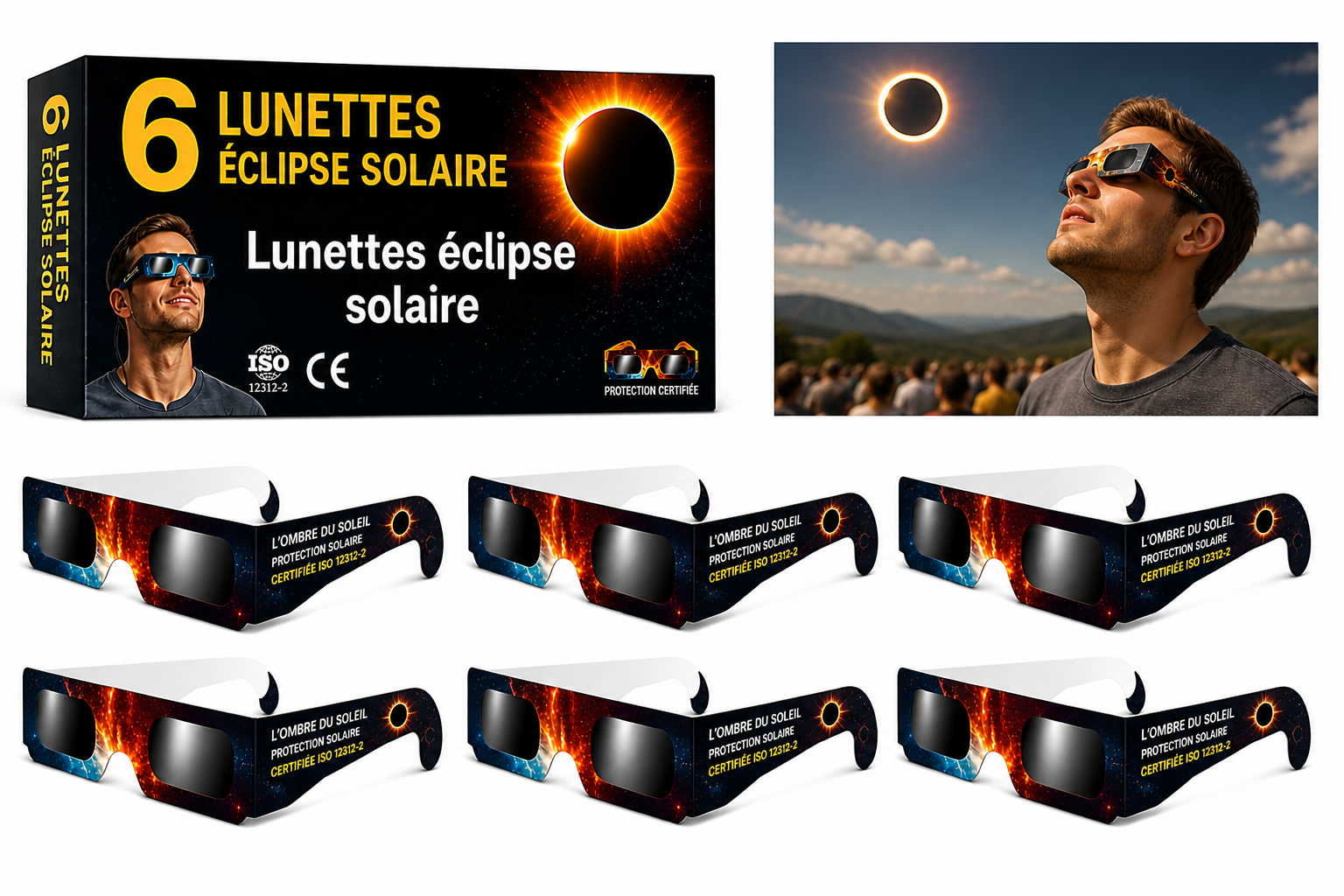 Gafas Eclipse Solar Pack Familia