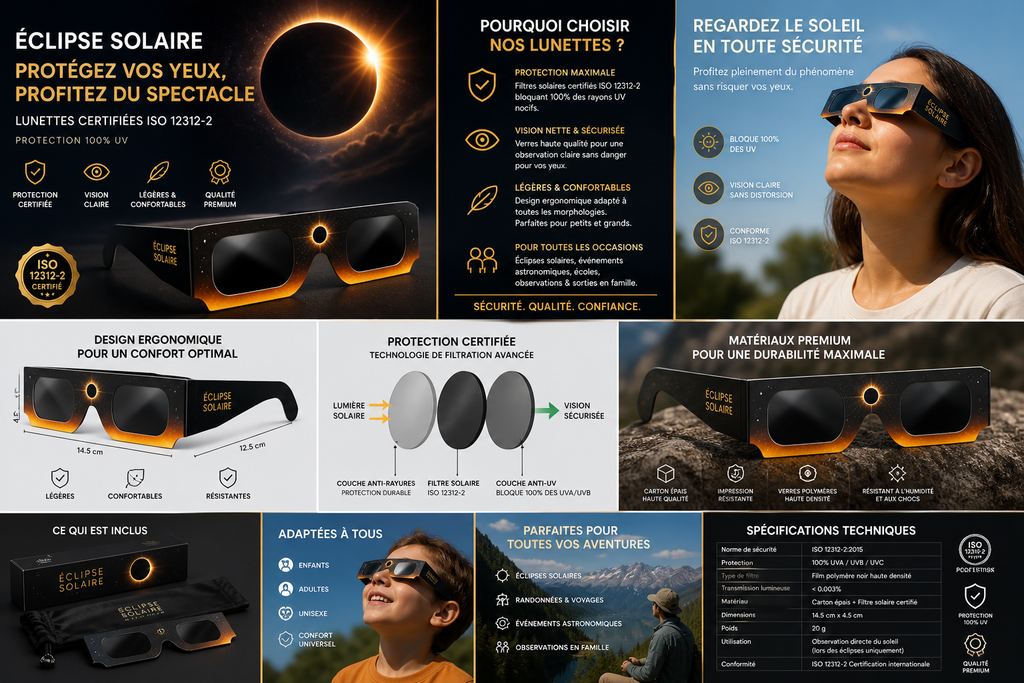 Gafas Eclipse Solar — Pack Clase × 20